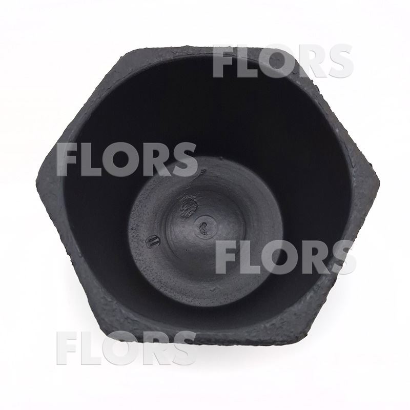 Горшок керамика Шестигранник Л черный