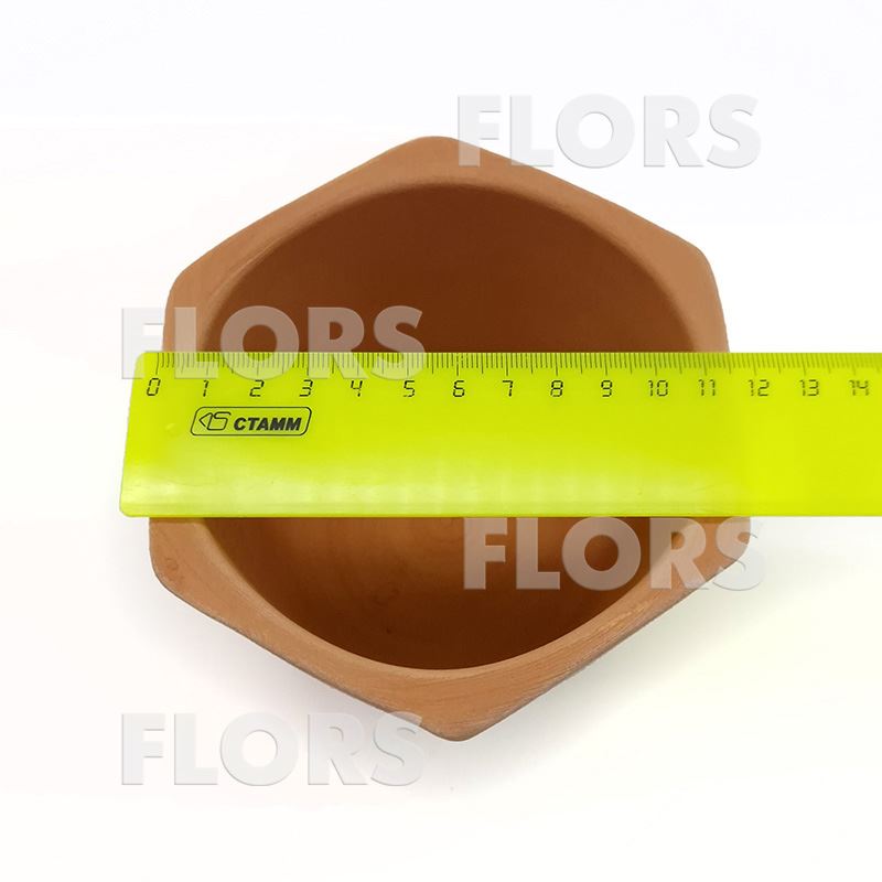 Горшок керамика Шестигранник Терракот