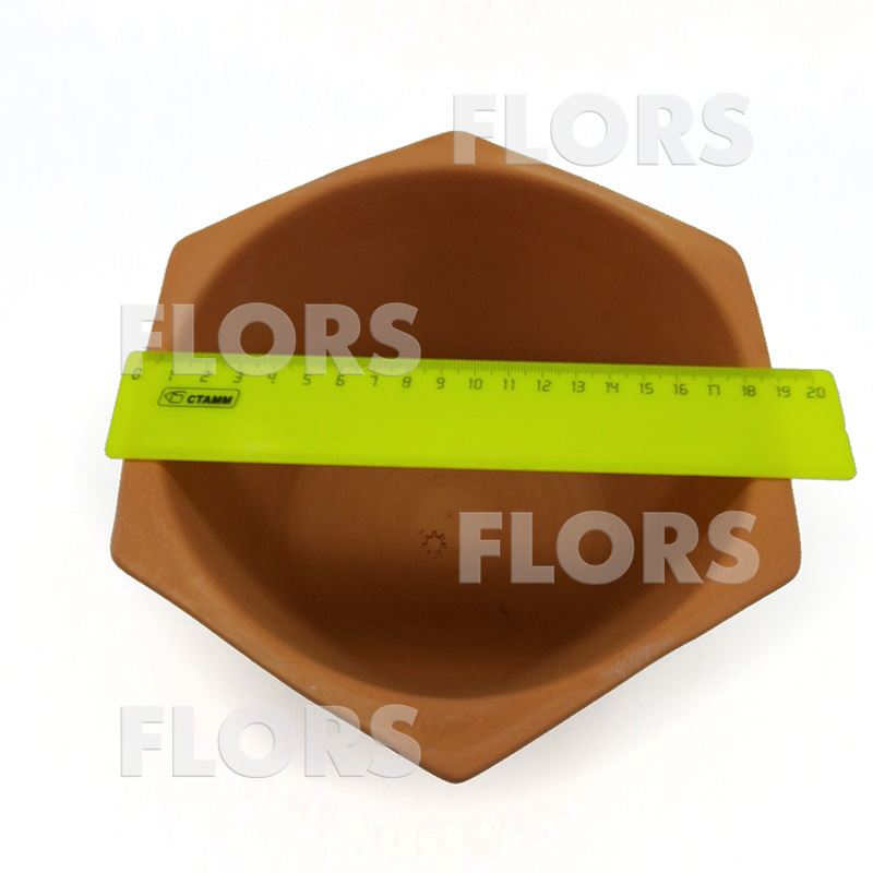 Горшок керамика Шестигранник Терракот