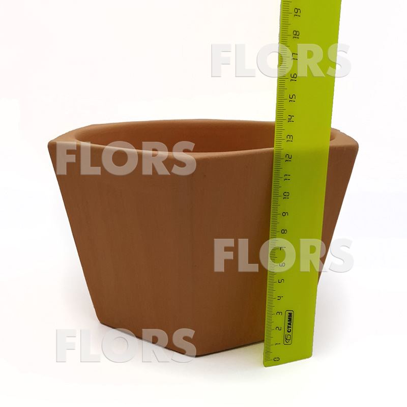 Горшок керамика Шестигранник Терракот