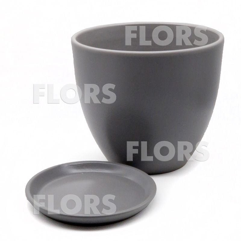 Горшок керамика Колор серый
