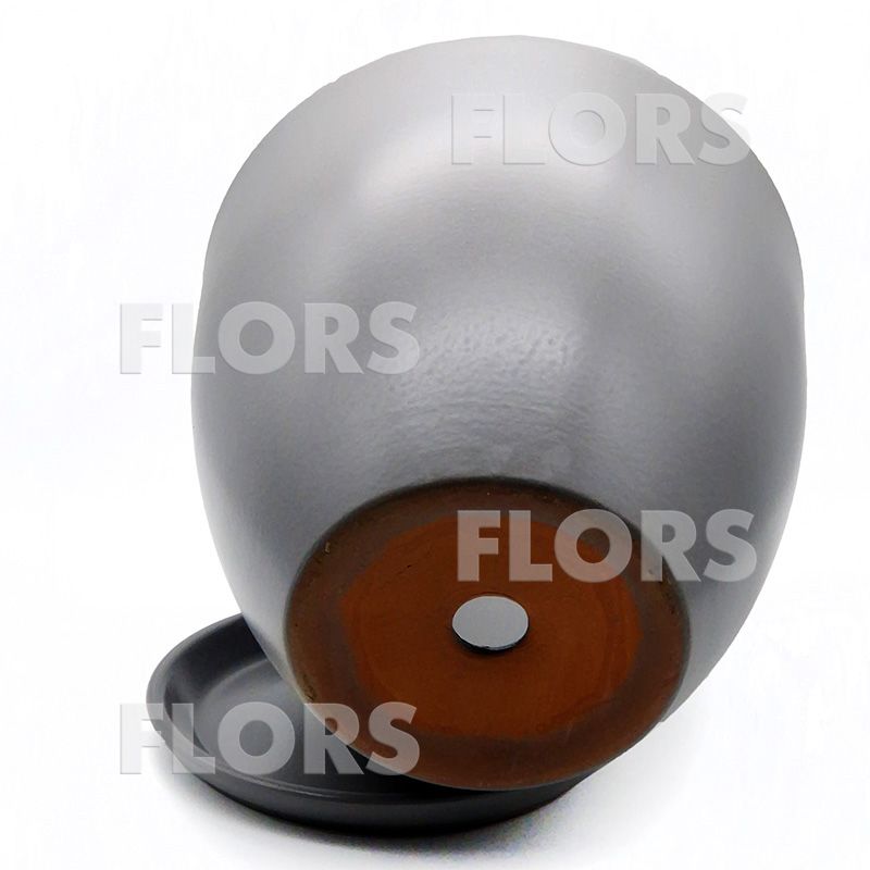 Горшок керамика Колор серый