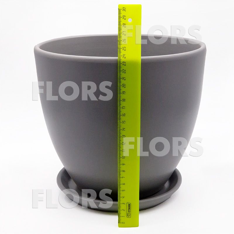 Горшок керамика Колор серый