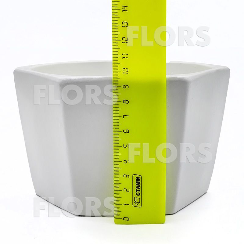 Горшок керамика Шестигранник Белый