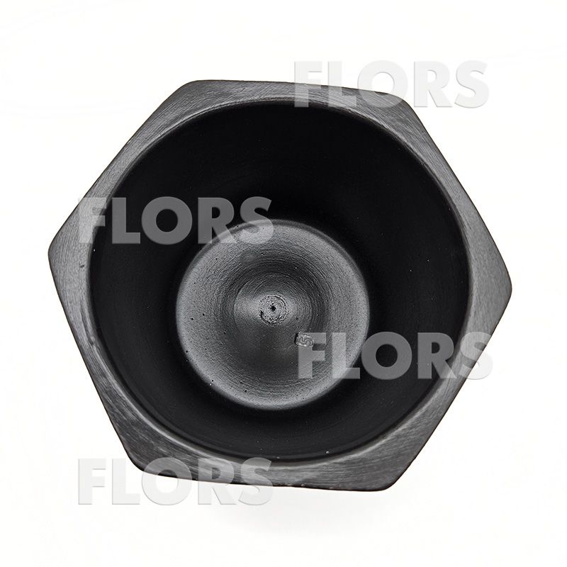 Горшок керамика Шестигранник Черный