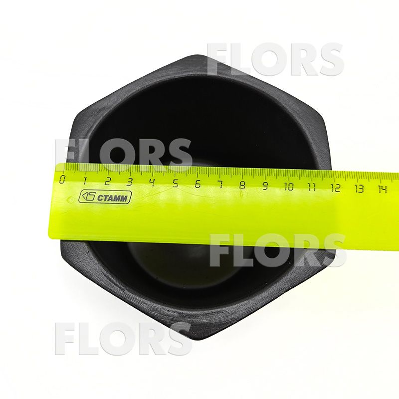 Горшок керамика Шестигранник Черный