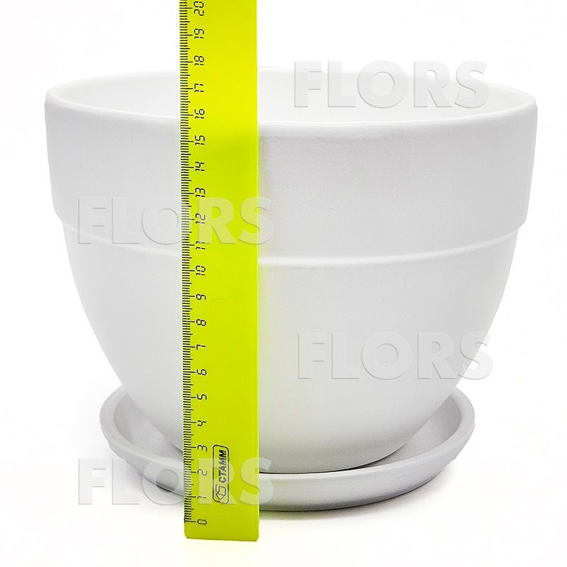 Горшок керамика Борт белый