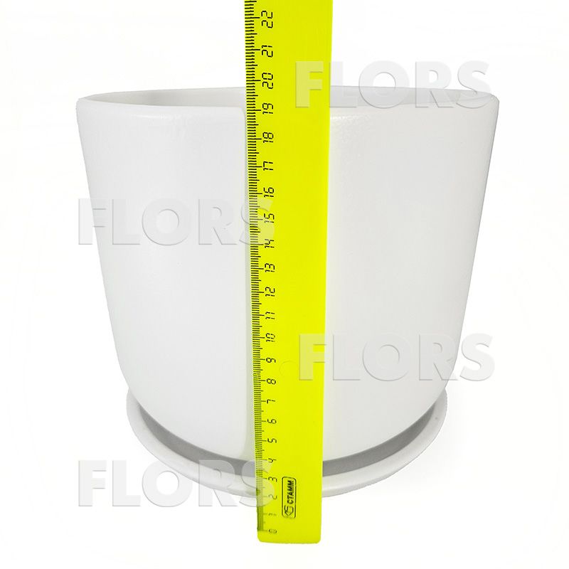 Горшок керамика Цилиндр белый