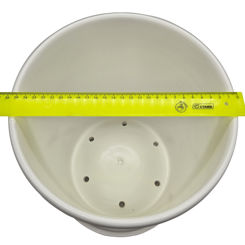 Горшок керамика Пирамида белый