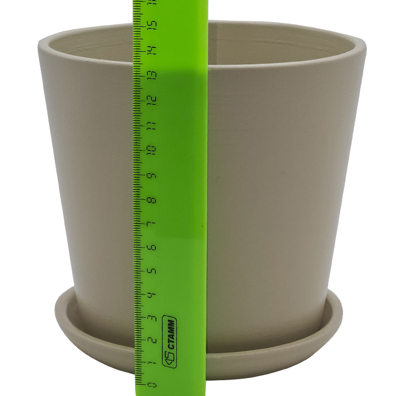 Горшок керамика Пирамида кремовый