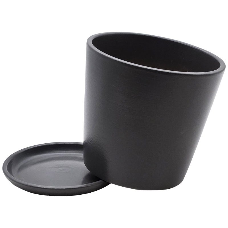 Горшок керамика Пирамида графит