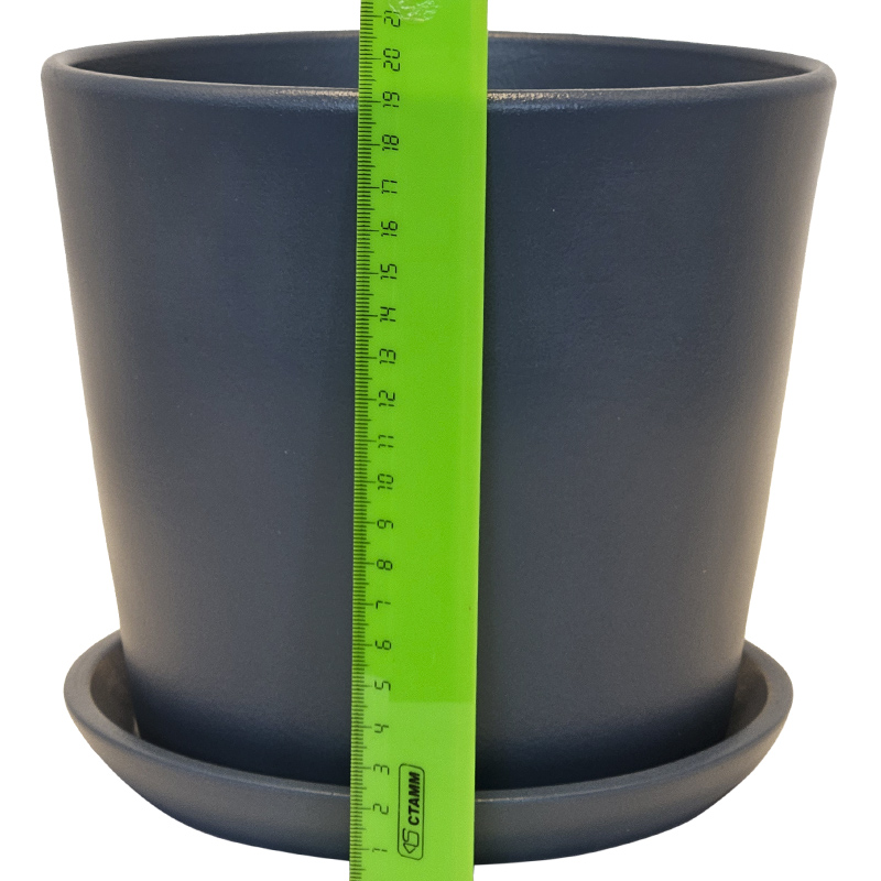 Горшок керамика Пирамида синий