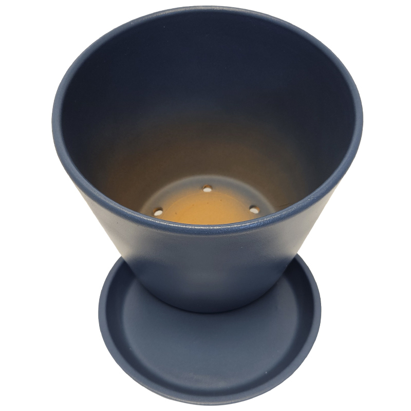 Горшок керамика Пирамида синий