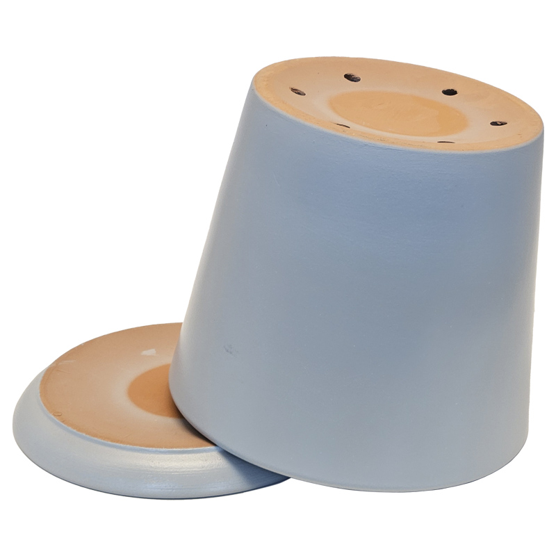 Горшок керамика Пирамида голубой