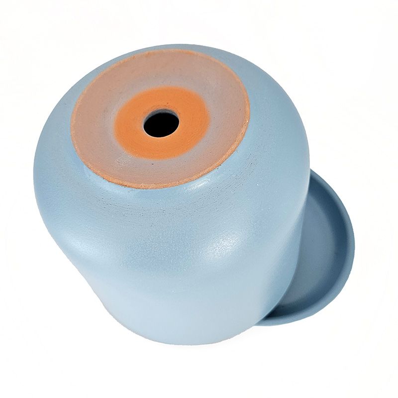 Горшок керамика Цилиндр голубой