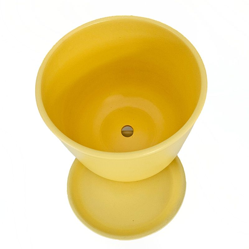 Горшок керамика Цилиндр желтый