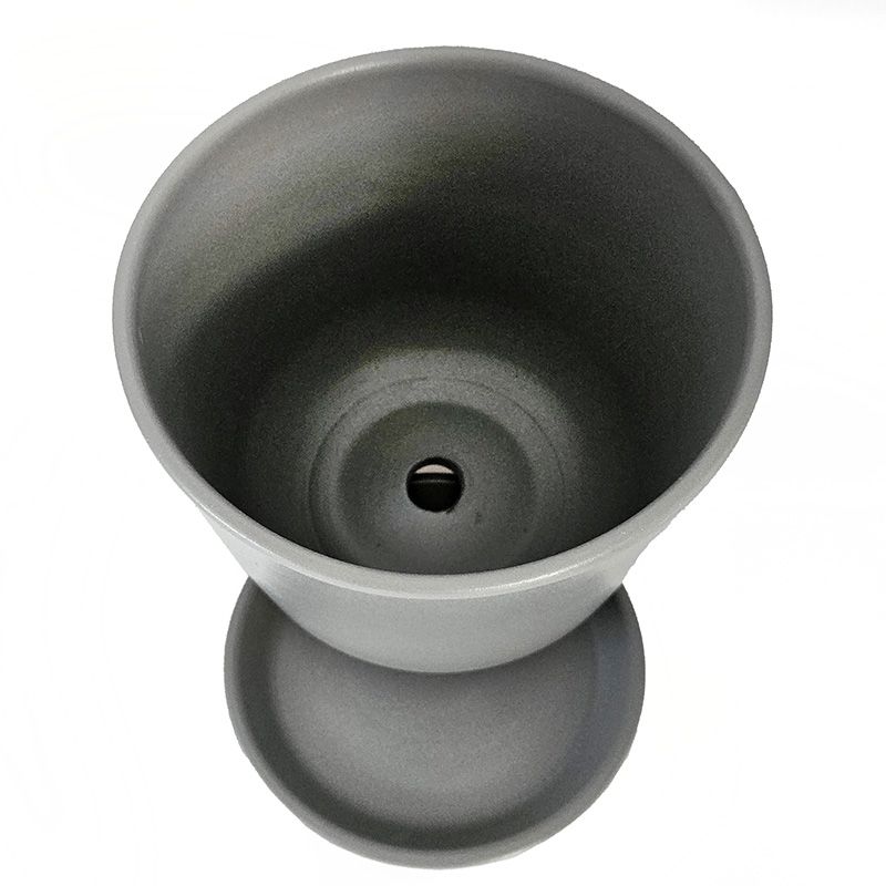 Горшок керамика Цилиндр серый