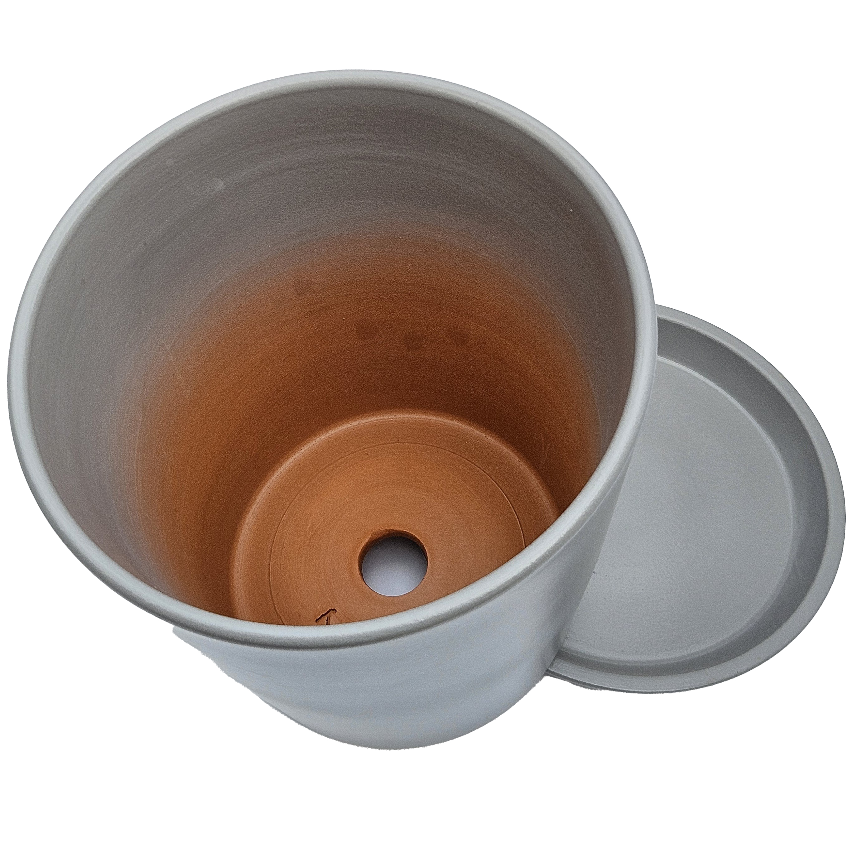 Горшок керамика Конус серый