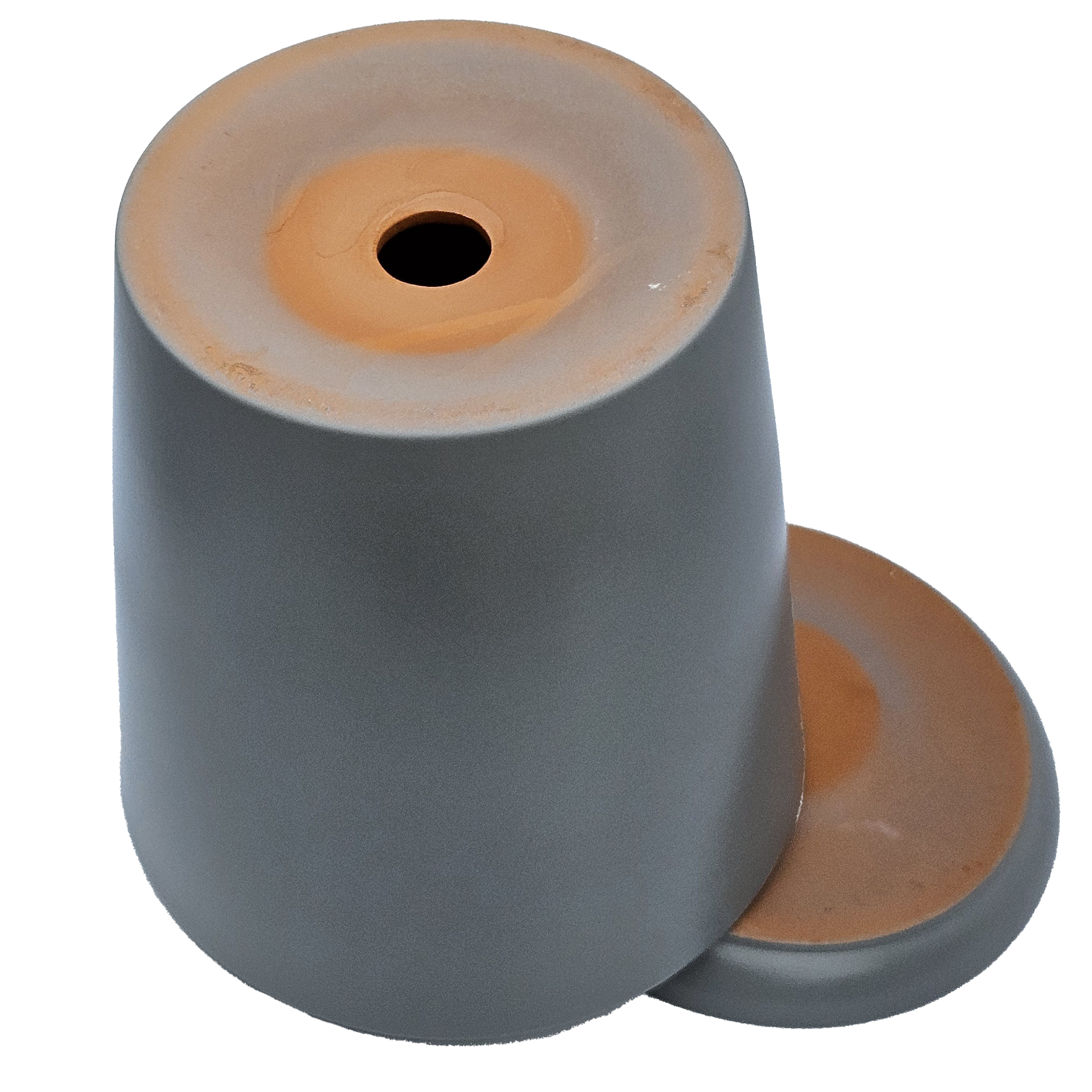 Горшок керамика Конус серый