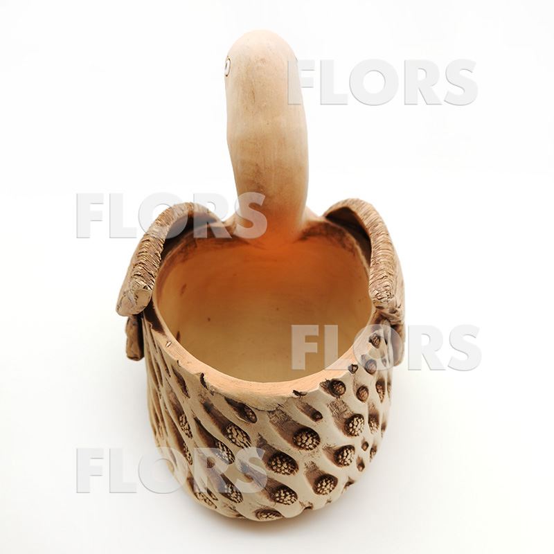 Кашпо керамика Лебедь терракотовый