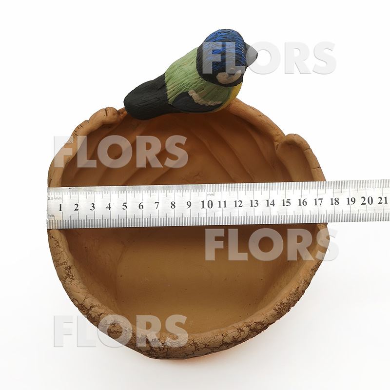 Кашпо керамика Руки с синичкой